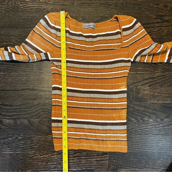 Women’s | Urban Outfitters Brown Striped Scoop neck Sweater | Small Petite - Picture 9 of 10